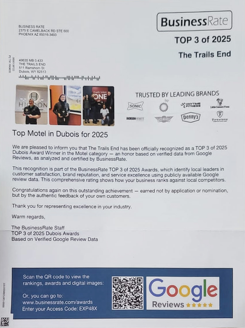 BusinessRate Top 3 of 2025 Award